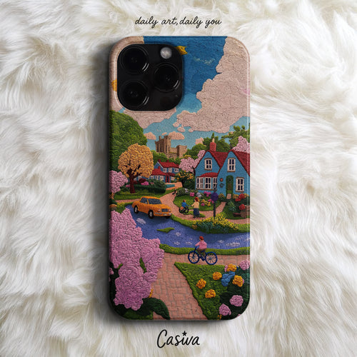'Sunny Village Day' Tasarım Telefon Kılıfı